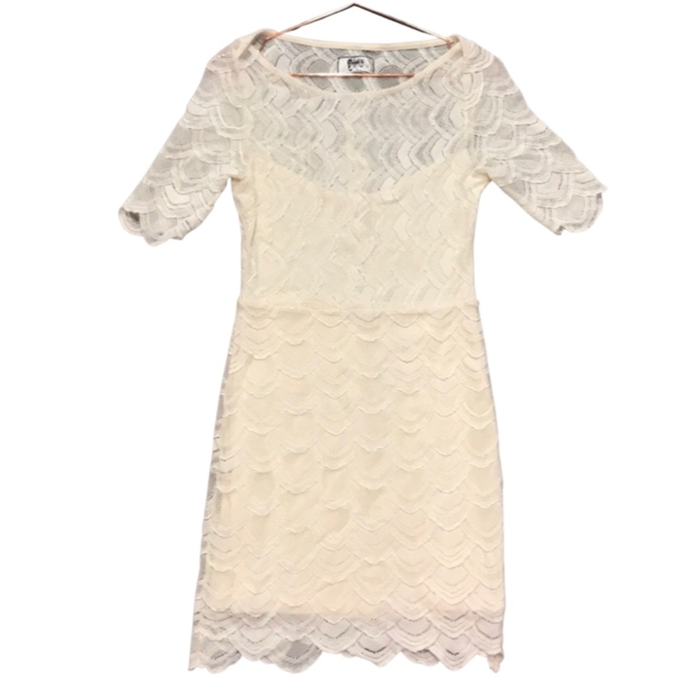 NWT NIGHTCAP lace bodycon dress CREAM Color